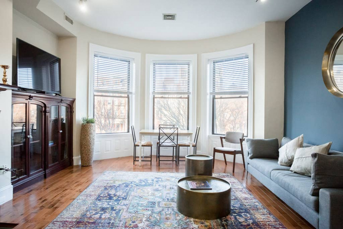 Beautiful living room with tons of natural light.