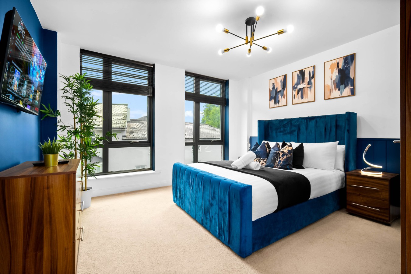 Luxury 2 Bed Apartment - Parking - JQ - City Centre - Bedroom TV in 100 Warstone Ln, Birmingham B18 6NP, UK - Property image 19 - VivreStays