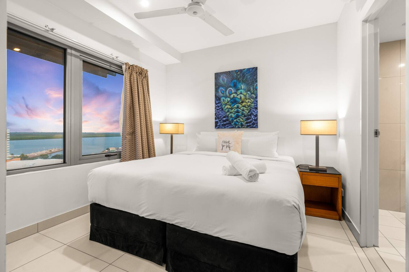 Zen Ocean Reef - Cozy 2-BR/2-BA Sea View Retreat - Experience the ultimate relaxation in our elegant bedroom haven, where every detail is designed for your comfort
