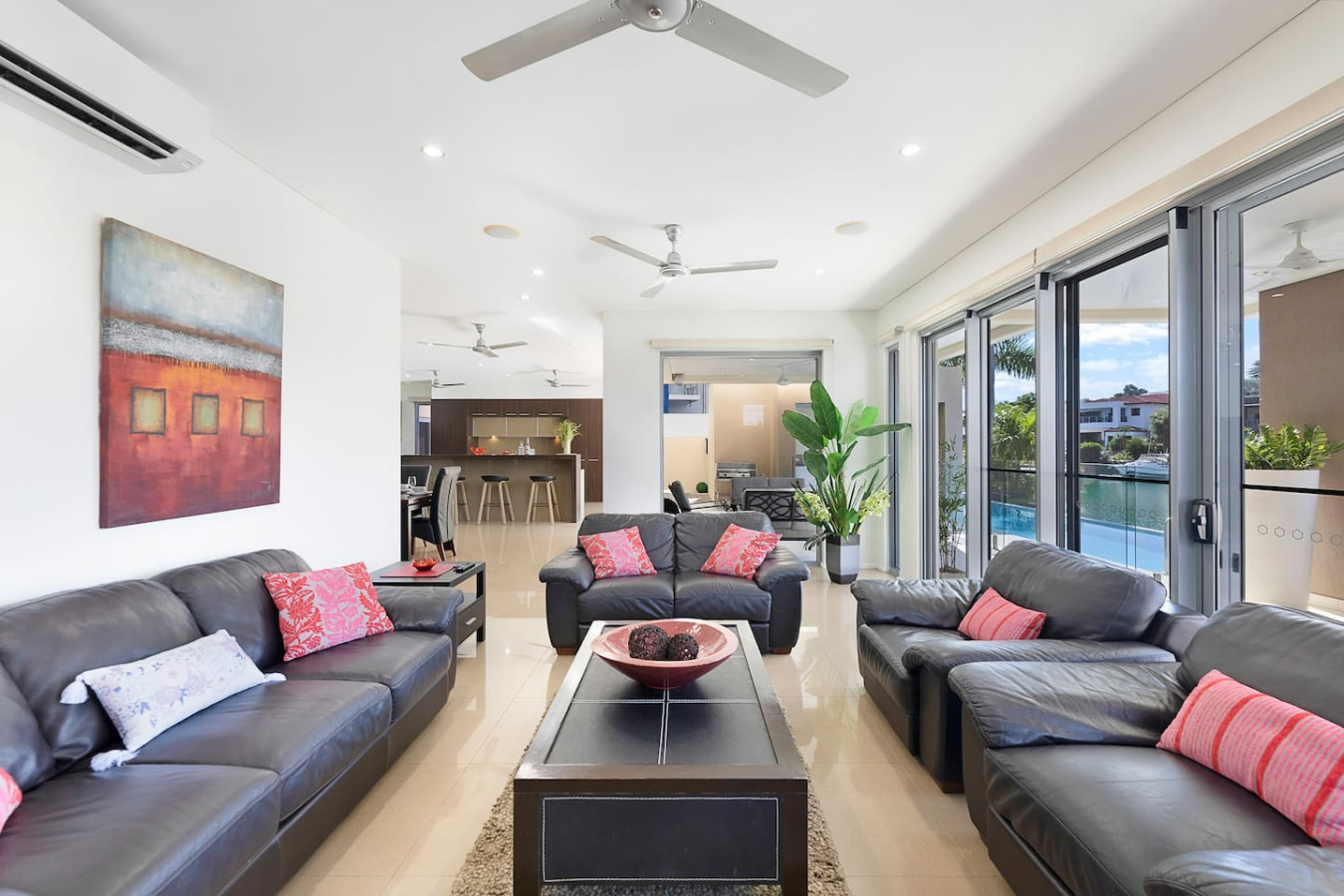 ZenLux: Bayview Bliss Luxury Marina Mansion- From cozy evenings by the fireplace to lively gatherings with loved ones, our living room offers the perfect backdrop for every occasion