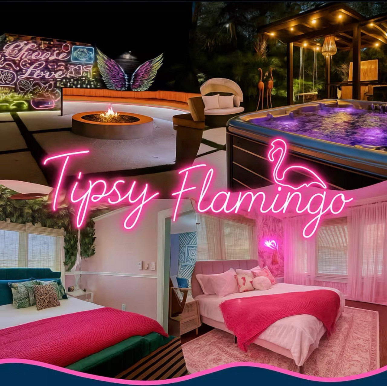 Tipsy Flamingo | POOL • HOT TUB • FIRE PIT • GAMES