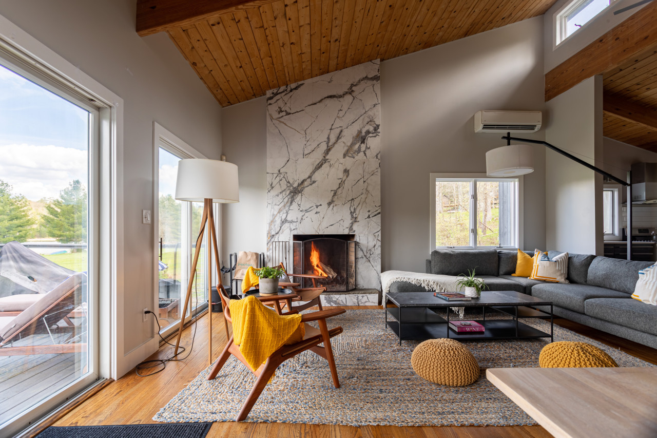 Stunning marble fireplace