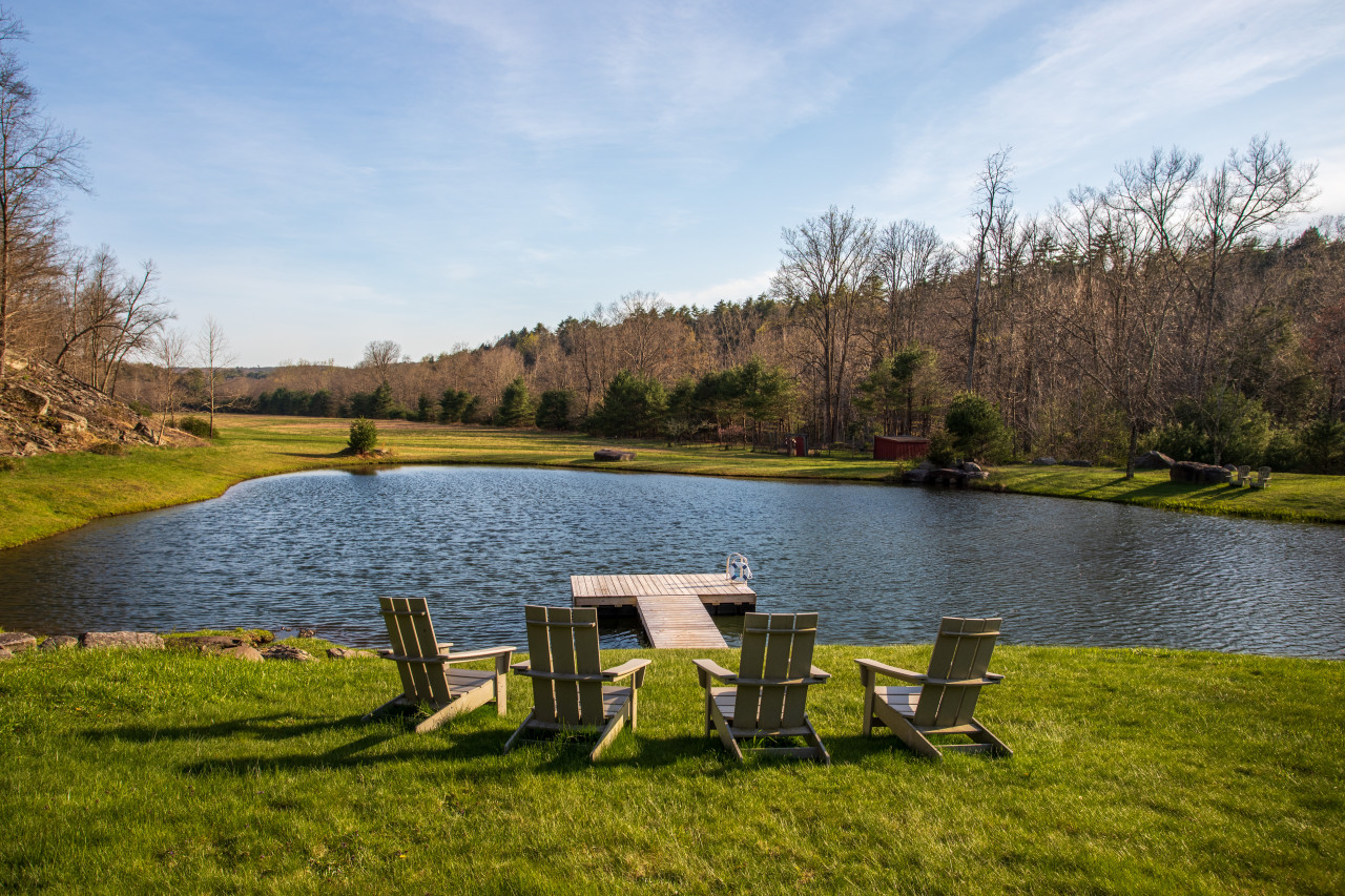 Sunny views of the swimming pond