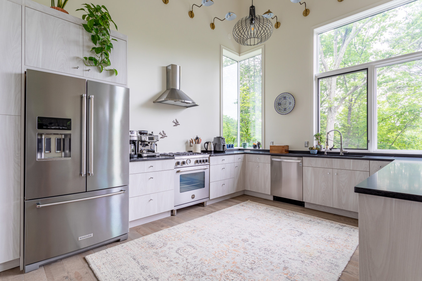 Fully equipped kitchen includes views of the back garden