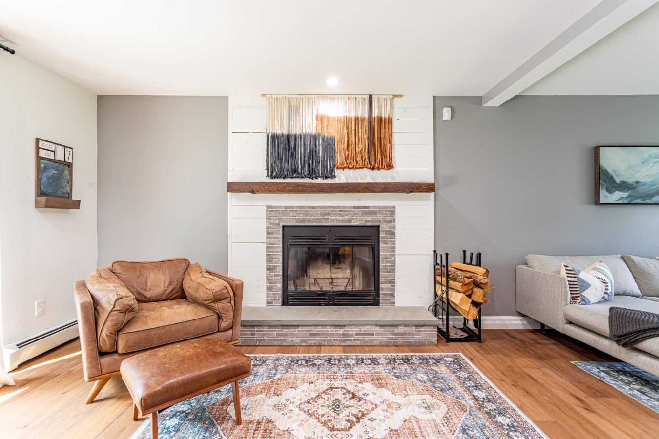 Immerse into the warmth of the wood burning fireplace