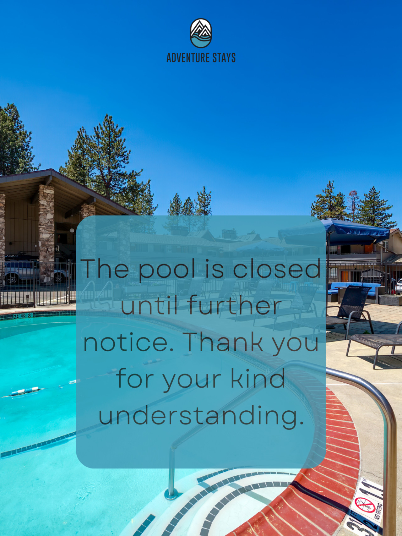 The pool is closed until further notice.