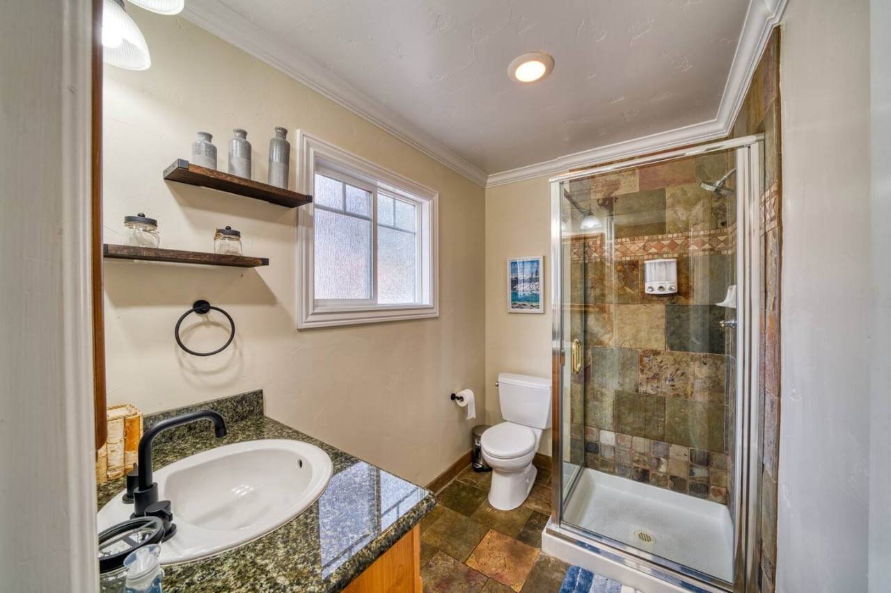 Bathroom with toilet and bath