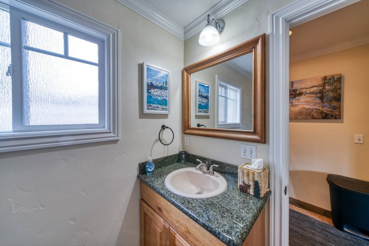Sink/vanity area, in the bathroom itself.
