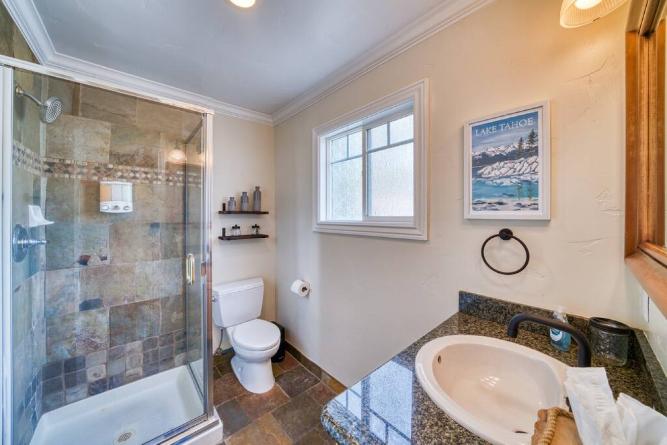 Full bathroom with toilet and bath