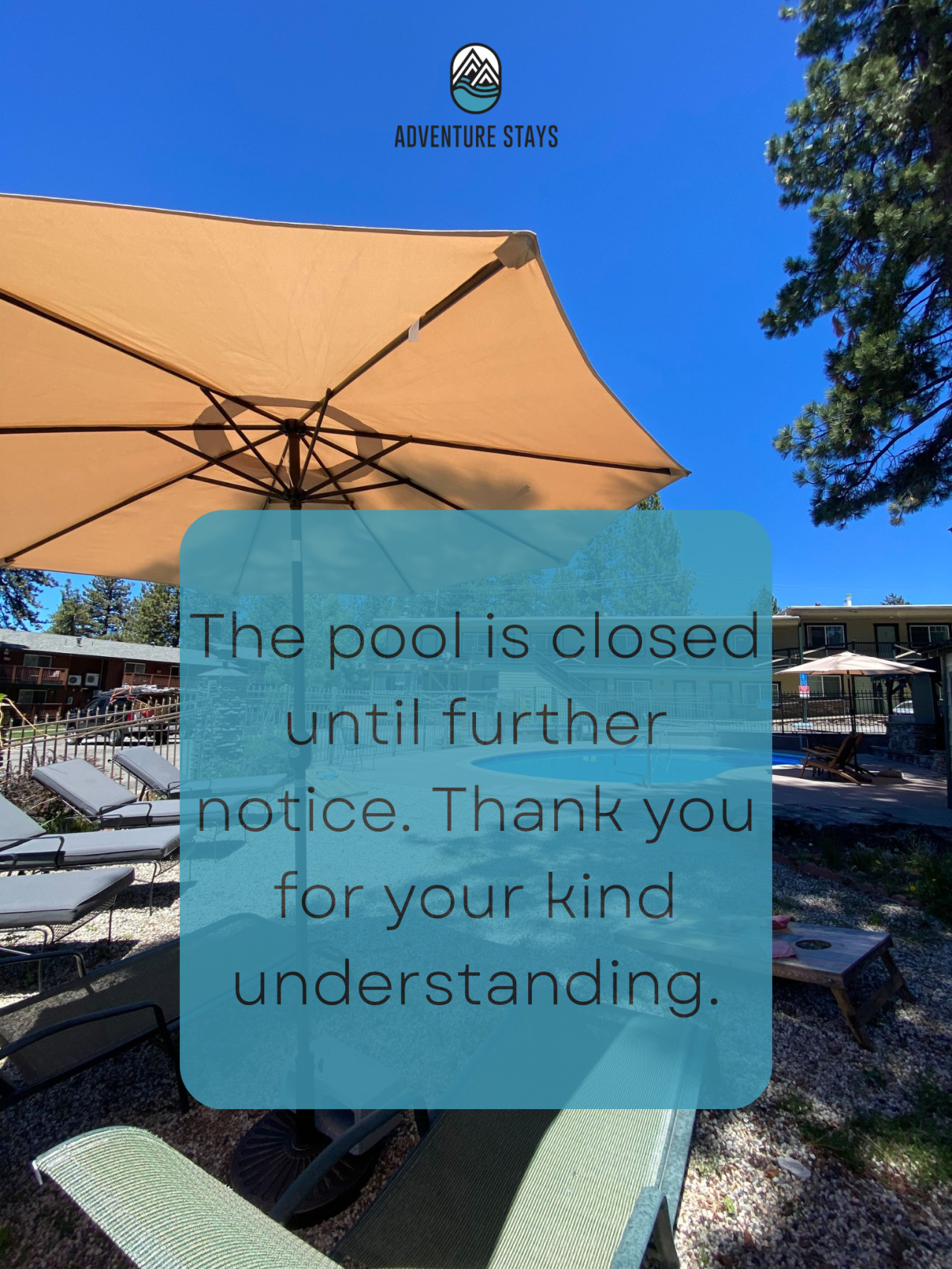 The pool is closed until further notice.