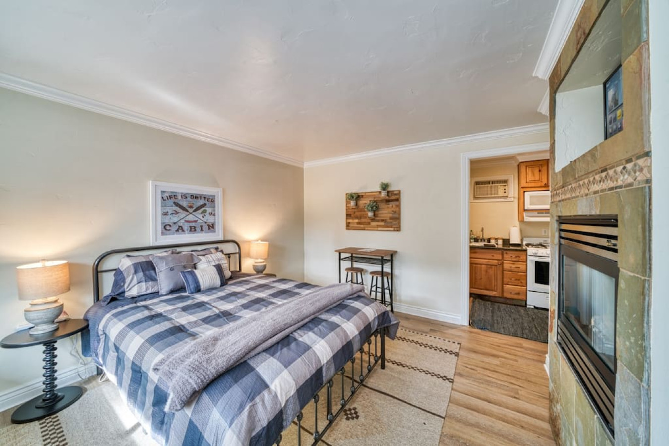 Bedroom with minimalist work space