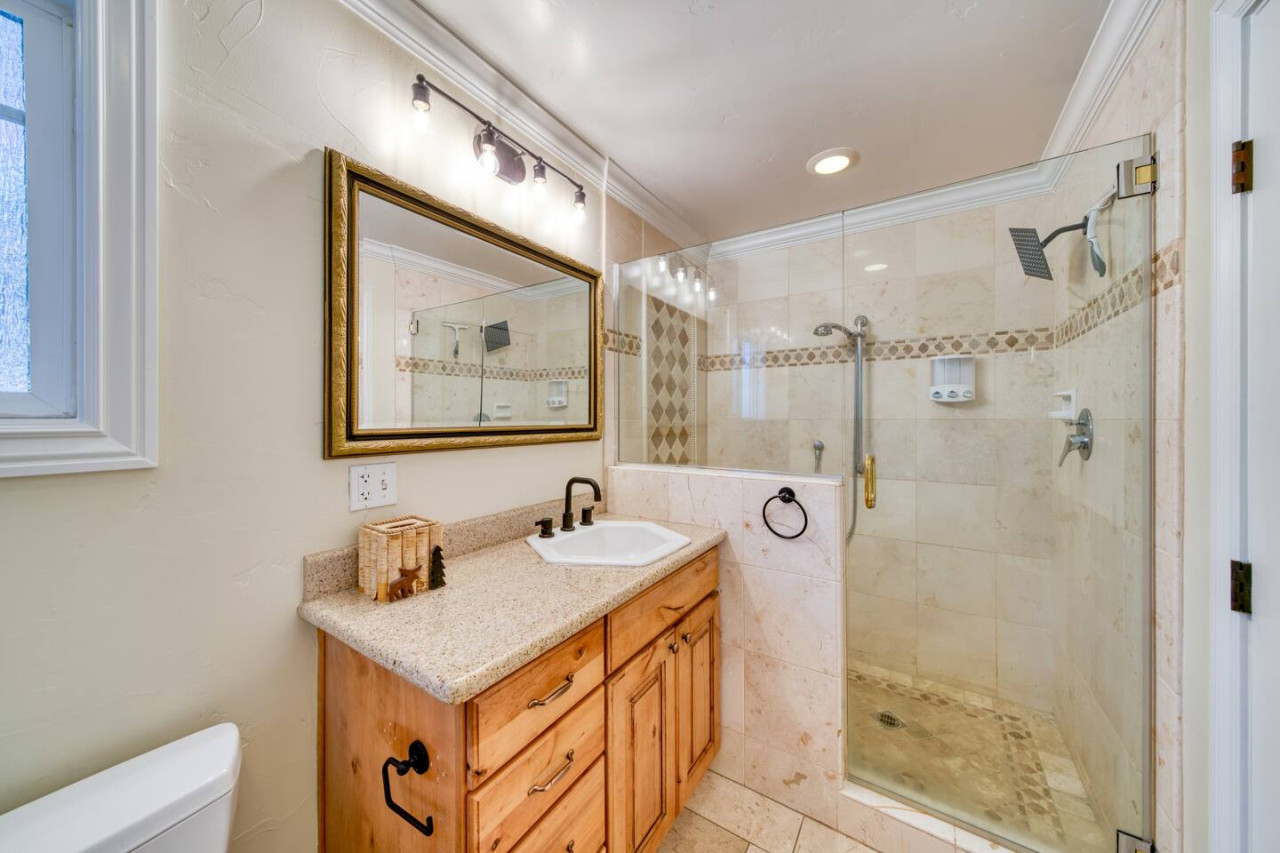 Master bathroom stand up shower.
