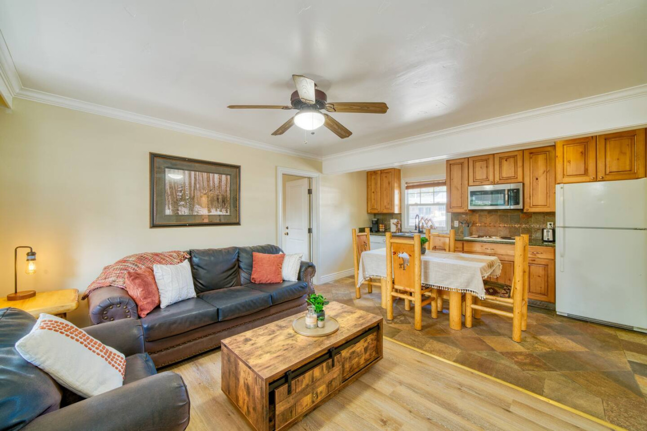Living room and kitchen / dining area