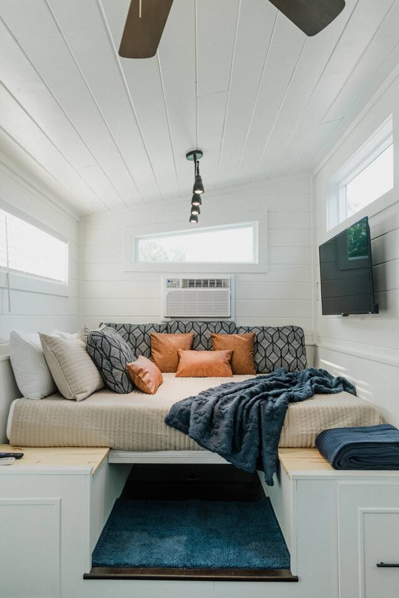 The bed is a queen size bed  - a cozy place to watch Hulu, Disney or ESPN!