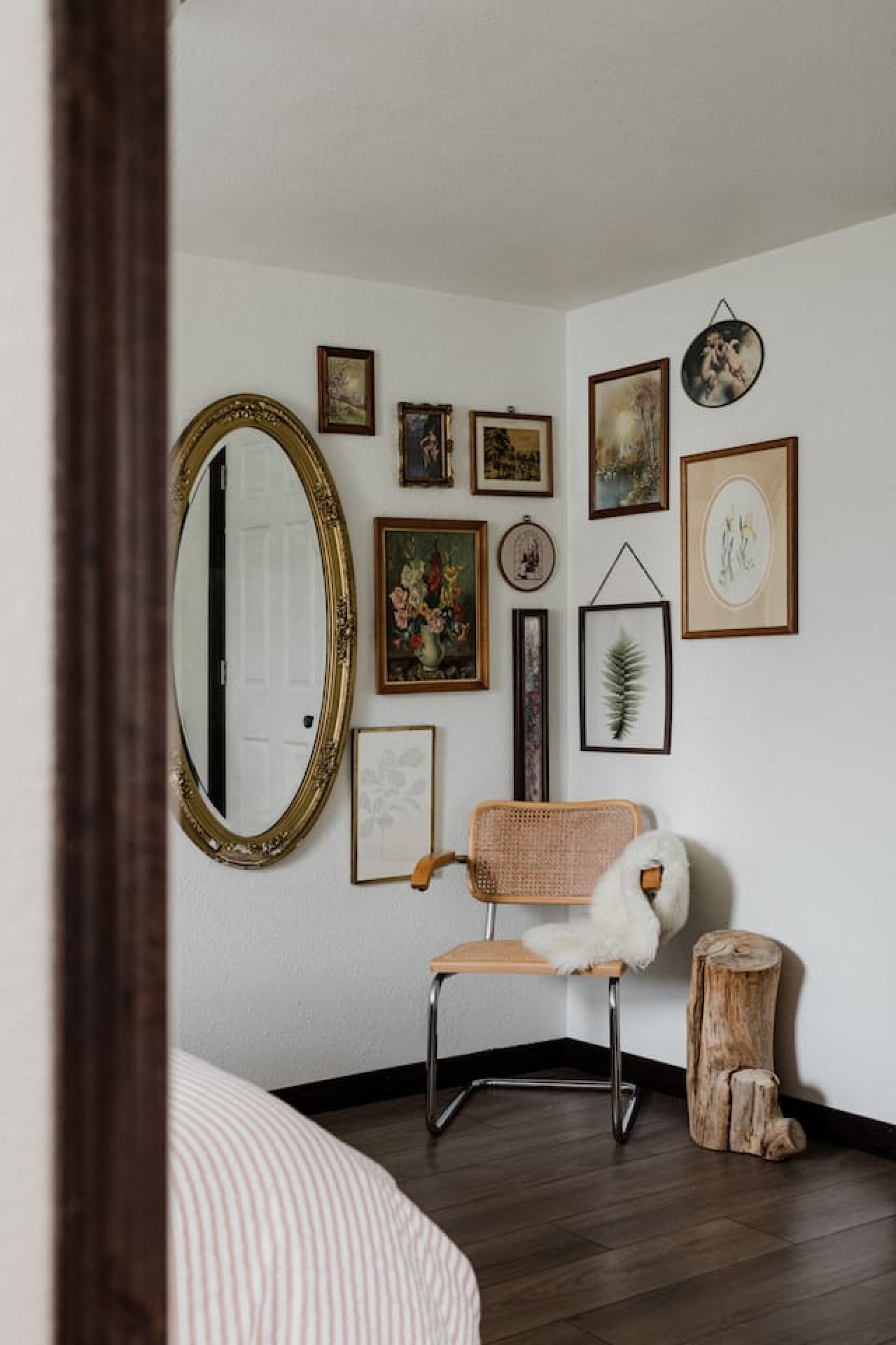 My favorite corner of the apartment! These items are all locally sourced goods - we love the beautiful details.