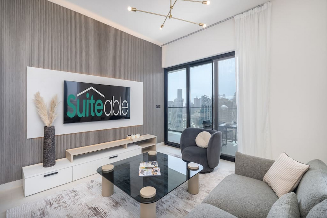 Canal front apartment with Burj Khalifa view