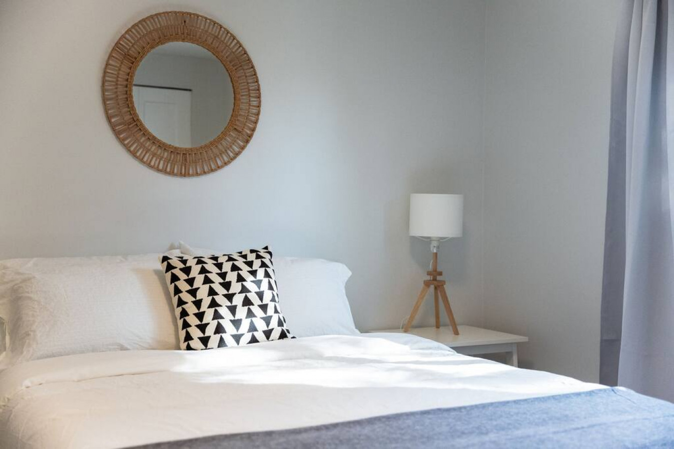 The bedroom offers a sanctuary of calm, where you can unwind and recharge in comfort and style.