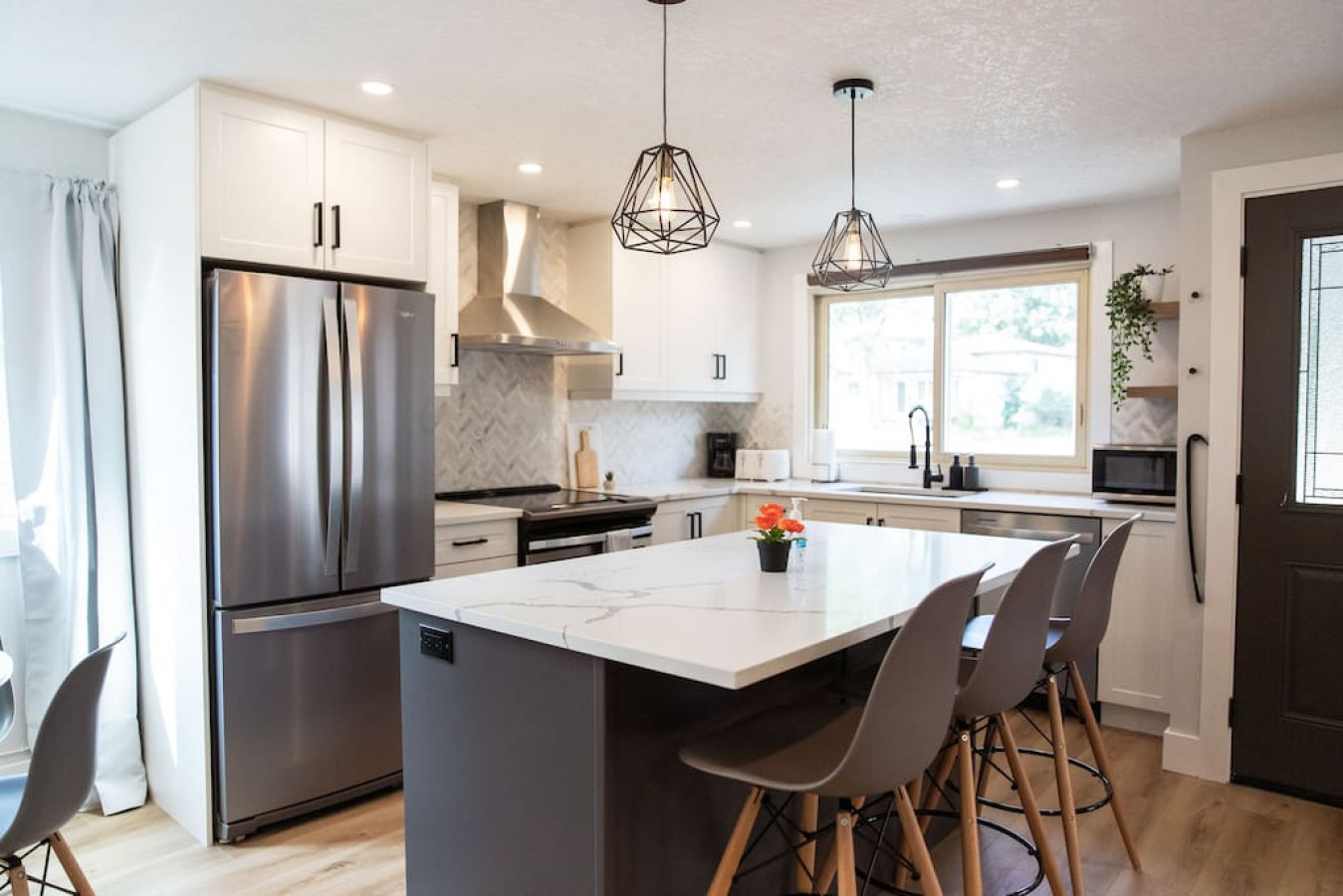 As you step into the kitchen, the clean lines and functional design make you eager to start cooking your favorite dishes.