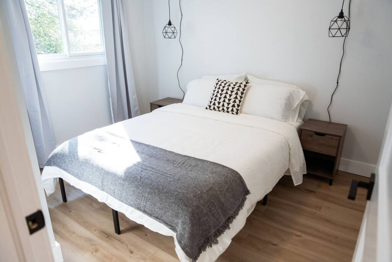 As you enter the bedroom, the comfortable bedding and peaceful atmosphere create the perfect retreat from the day.