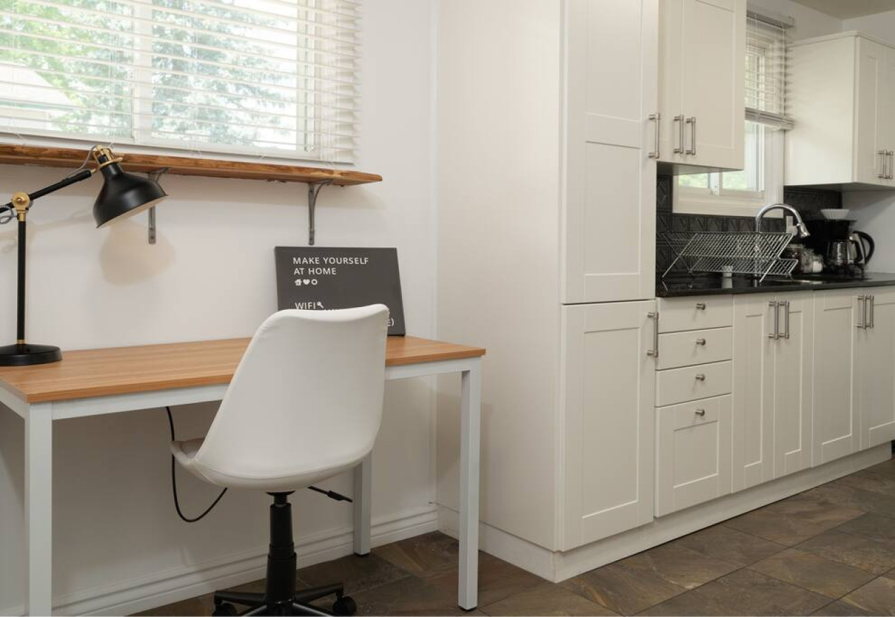 Office desk for the professional traveller who needs to get some work completedComfortable office chair.