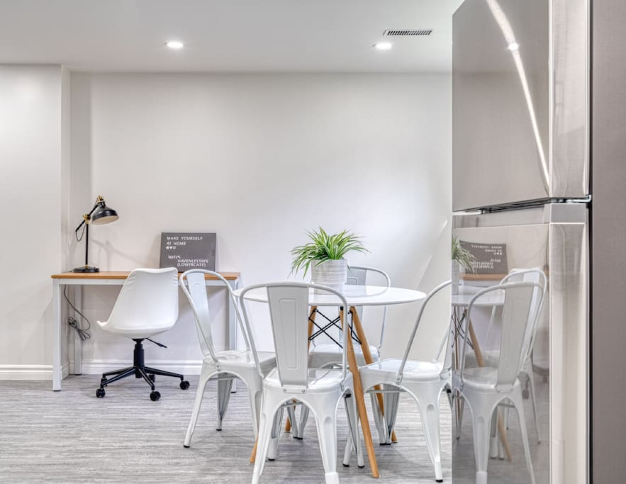 You are surrounded by tasteful decor and warm tones, making the dining room a perfect setting for any occasion.
