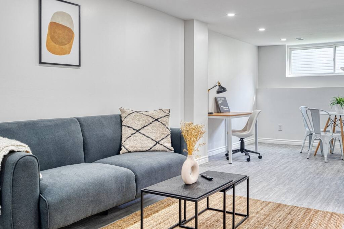 Relax in this warm, inviting space with warm accents and cozy furnishings. You’ll love unwinding on the plush sofa, enjoying or streaming your favorite shows in a serene atmosphere