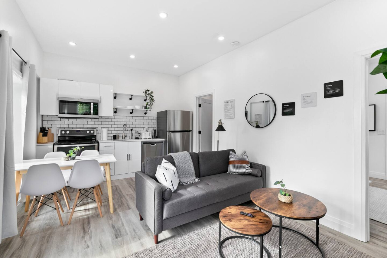 Relax in the living room and watch your favorite shows, lounging is a great way to unwind after a long day.