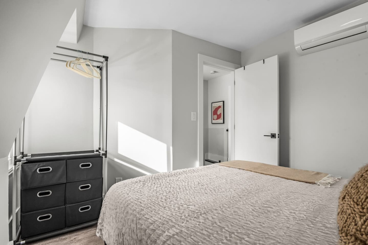 The bedroom offers a sanctuary of calm, where you can unwind and recharge in comfort and style.