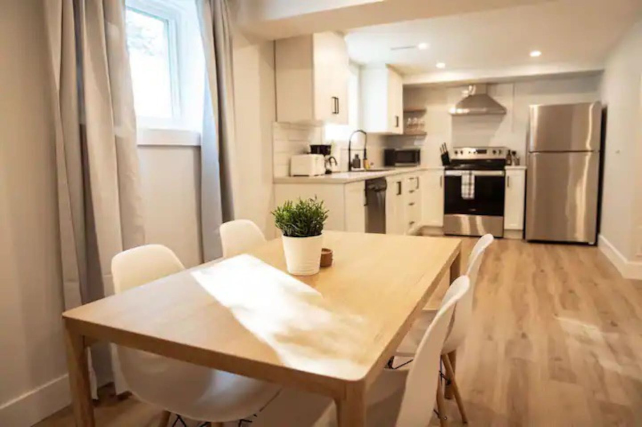 You are surrounded by tasteful decor and warm tones, making the dining room a perfect setting for any occasion.