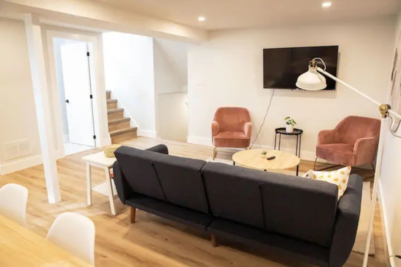 Relax in the living room and watch your favorite shows, lounging is a great way to unwind after a long day.