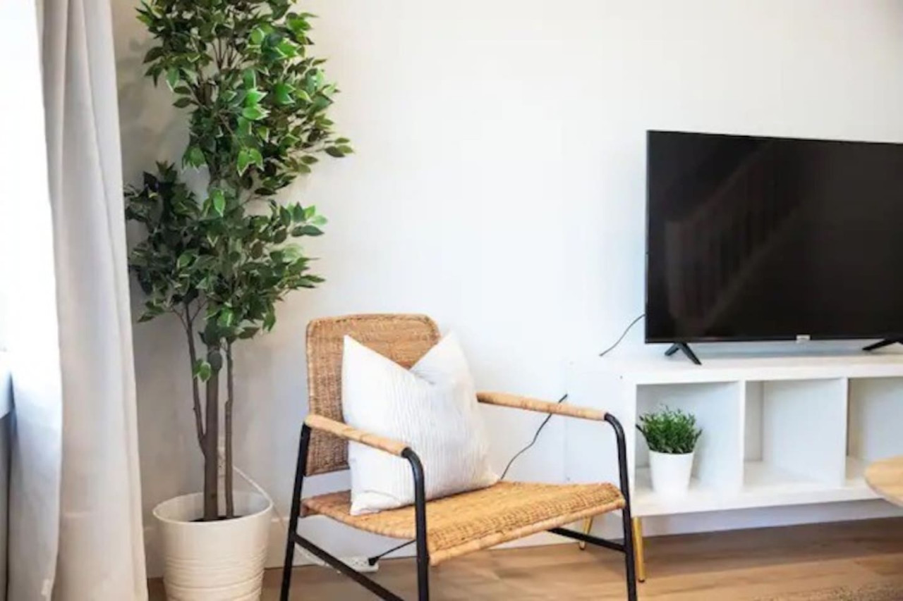 As you take a seat in the living room, the comfortable furniture and tasteful design make it easy to unwind.