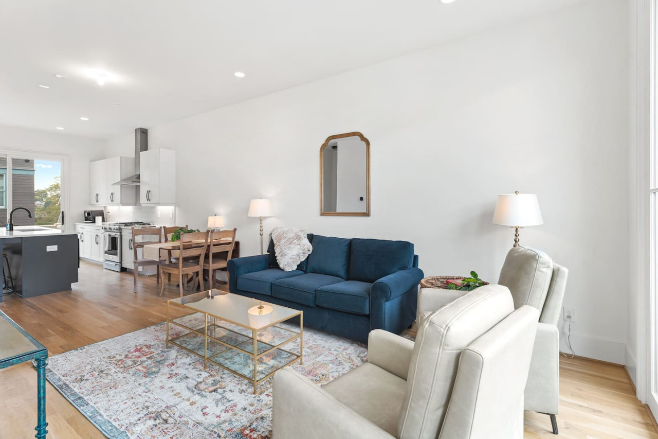 The spacious living room