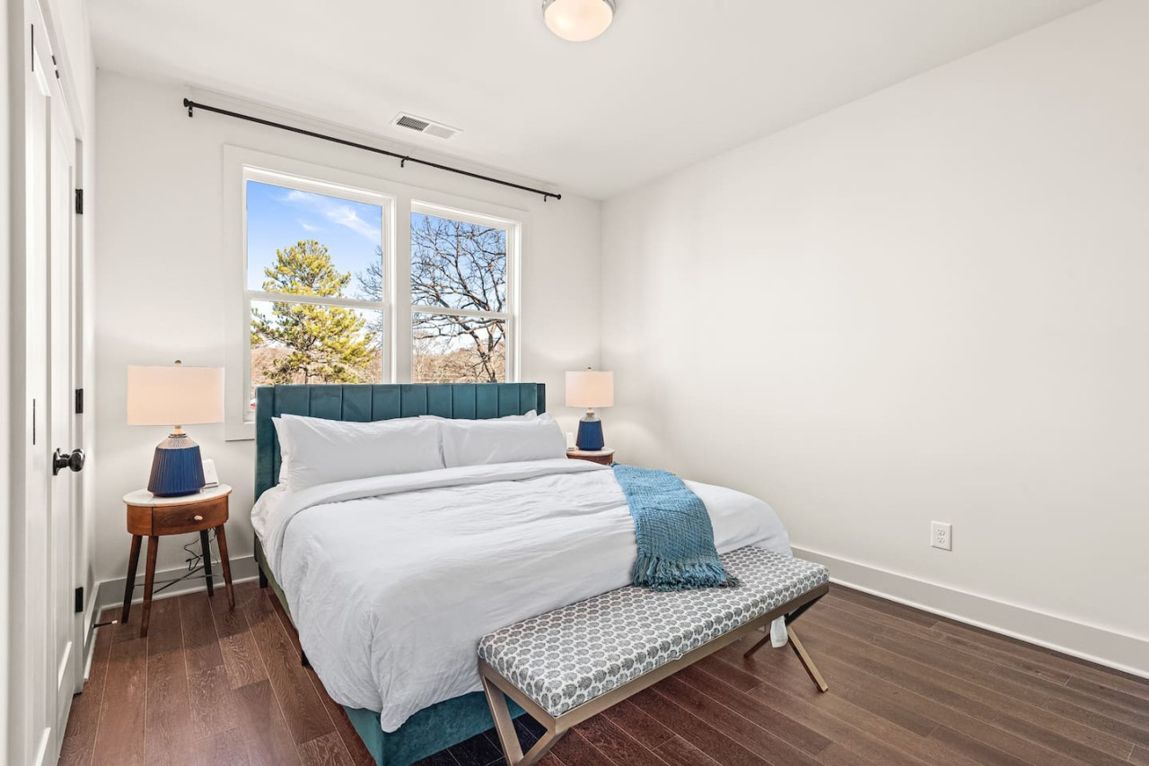 King bed in second bedroom.