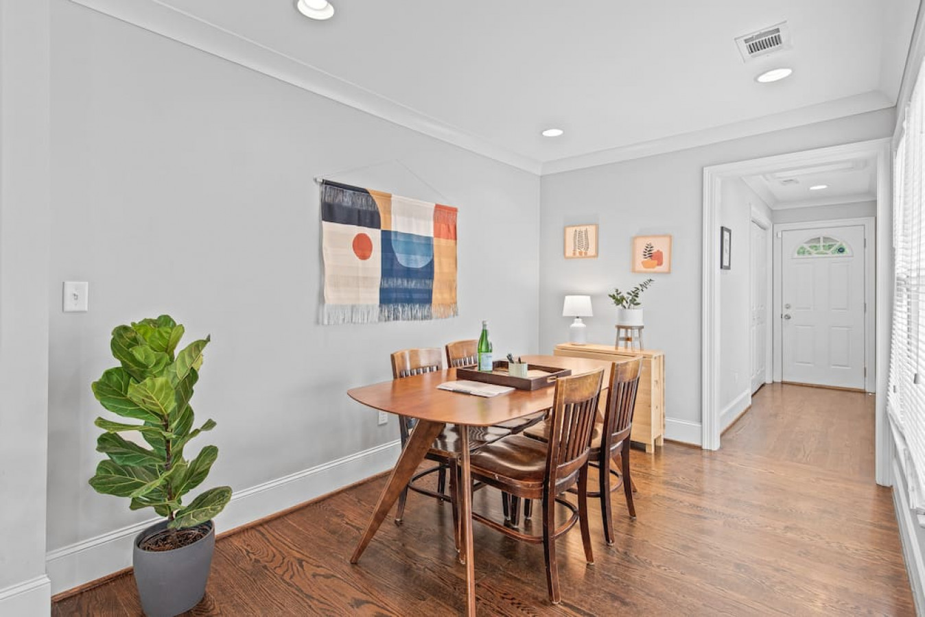 Dedicated dining area with seating for four.