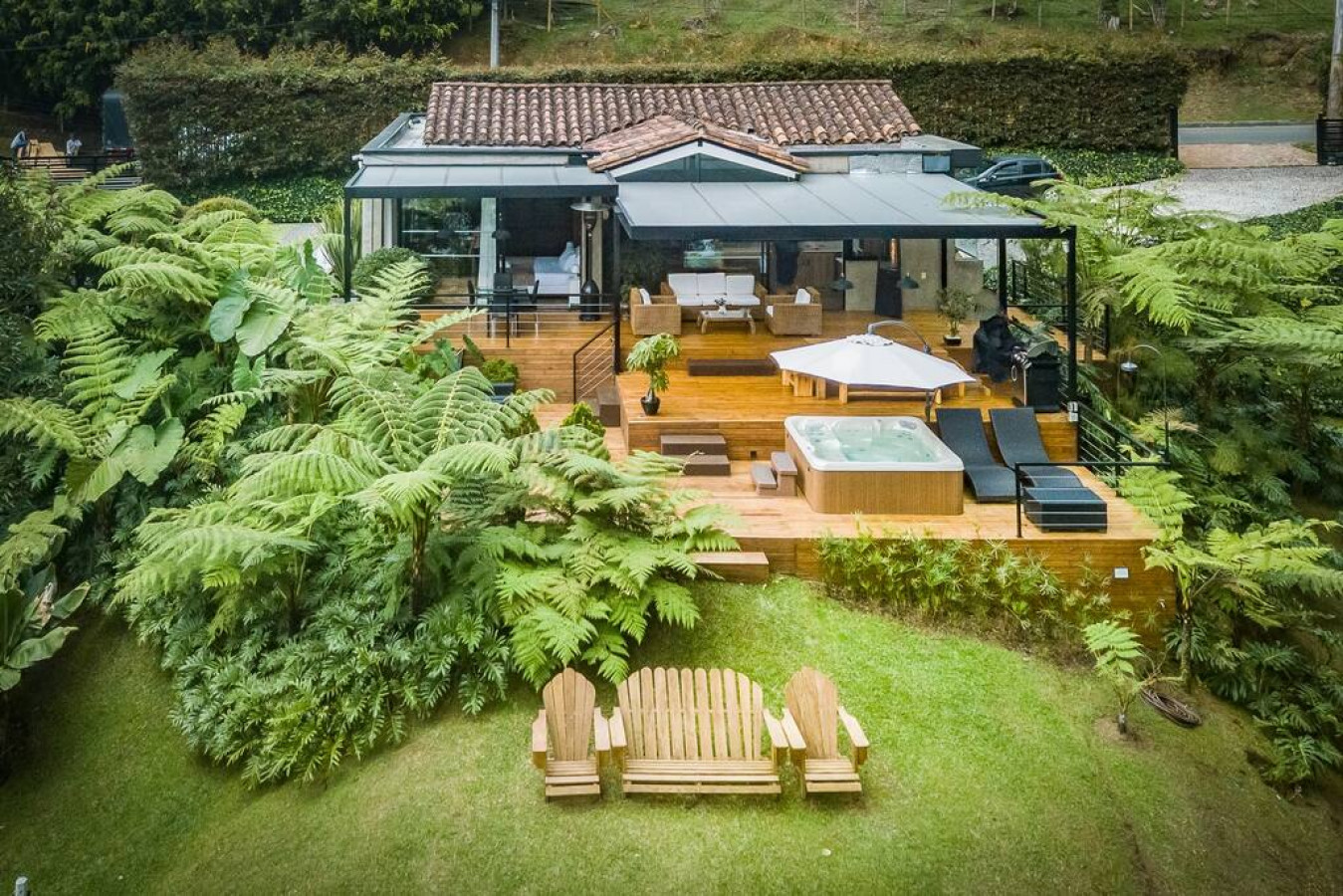 Front of plain black t-shirt.