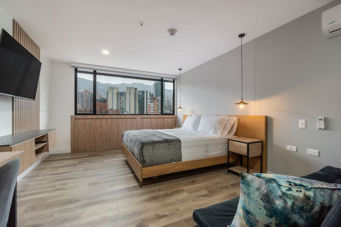 Front of plain black t-shirt.