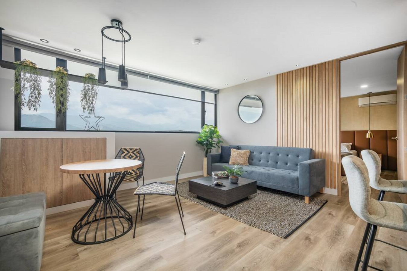 Front of plain black t-shirt.