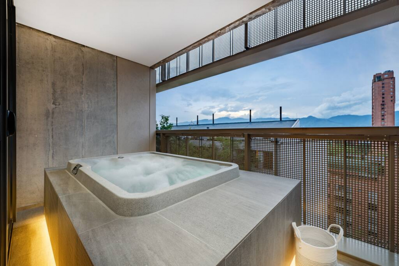 Front of plain black t-shirt.