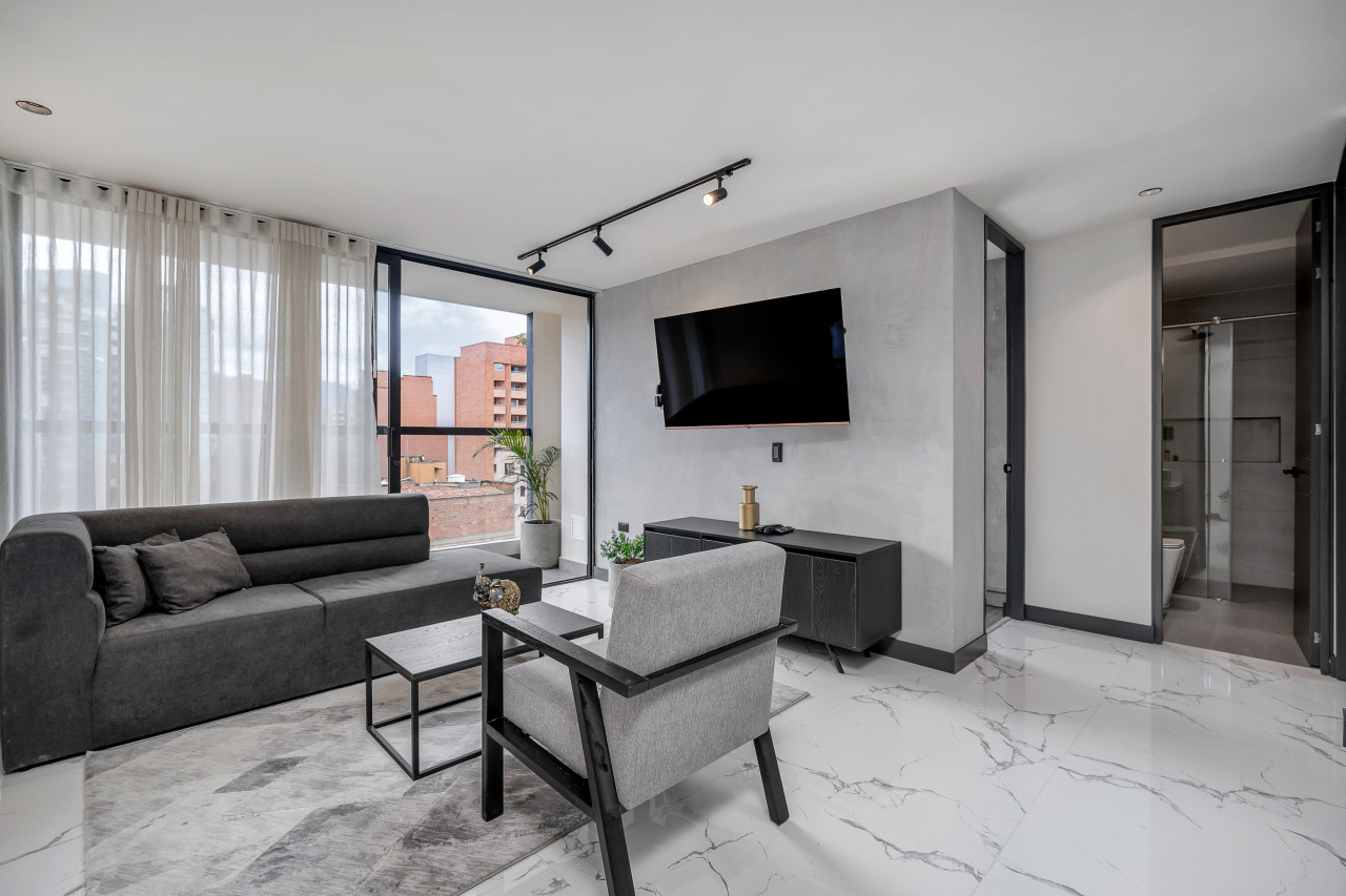 Front of plain black t-shirt.