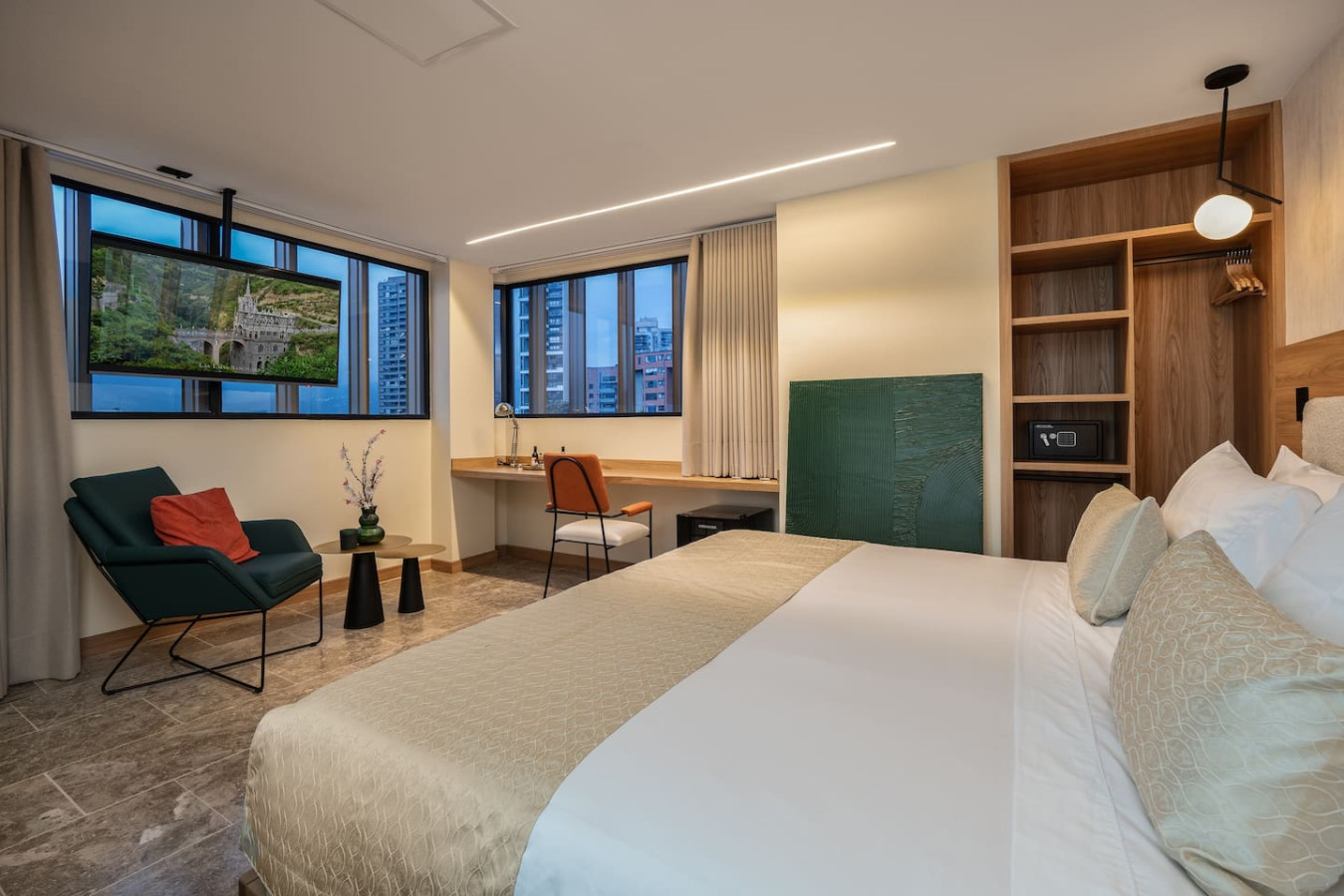 Front of plain black t-shirt.