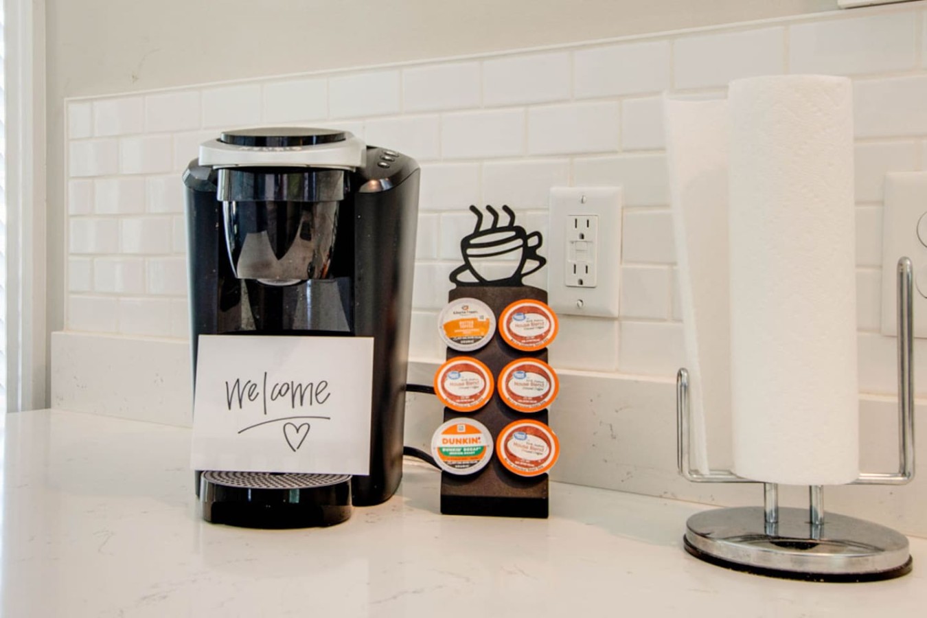 Welcome Perks Just for You
Enjoy complimentary coffee with our Keurig and K-Cup selection — a perfect start to your morning at the Little Stone House!