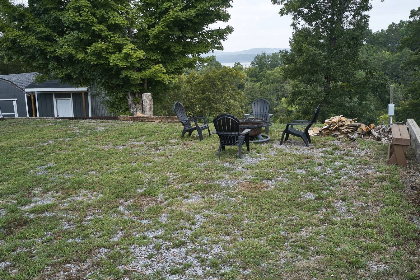 The views of Douglas Lake are impressive from the fire pit.
