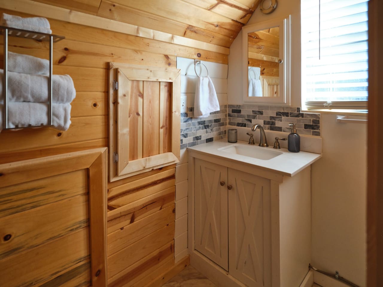 This is the upstairs bathroom that will be accessible to the twin XL beds.