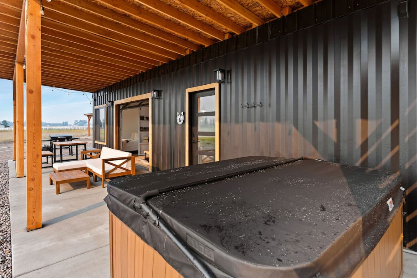 Rustic Cowboy Container w/ Hot Tub Near Glacier