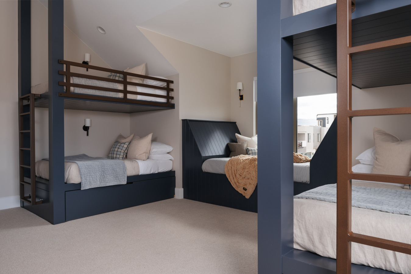 Bunkroom with 7 Queen Beds and Trundles