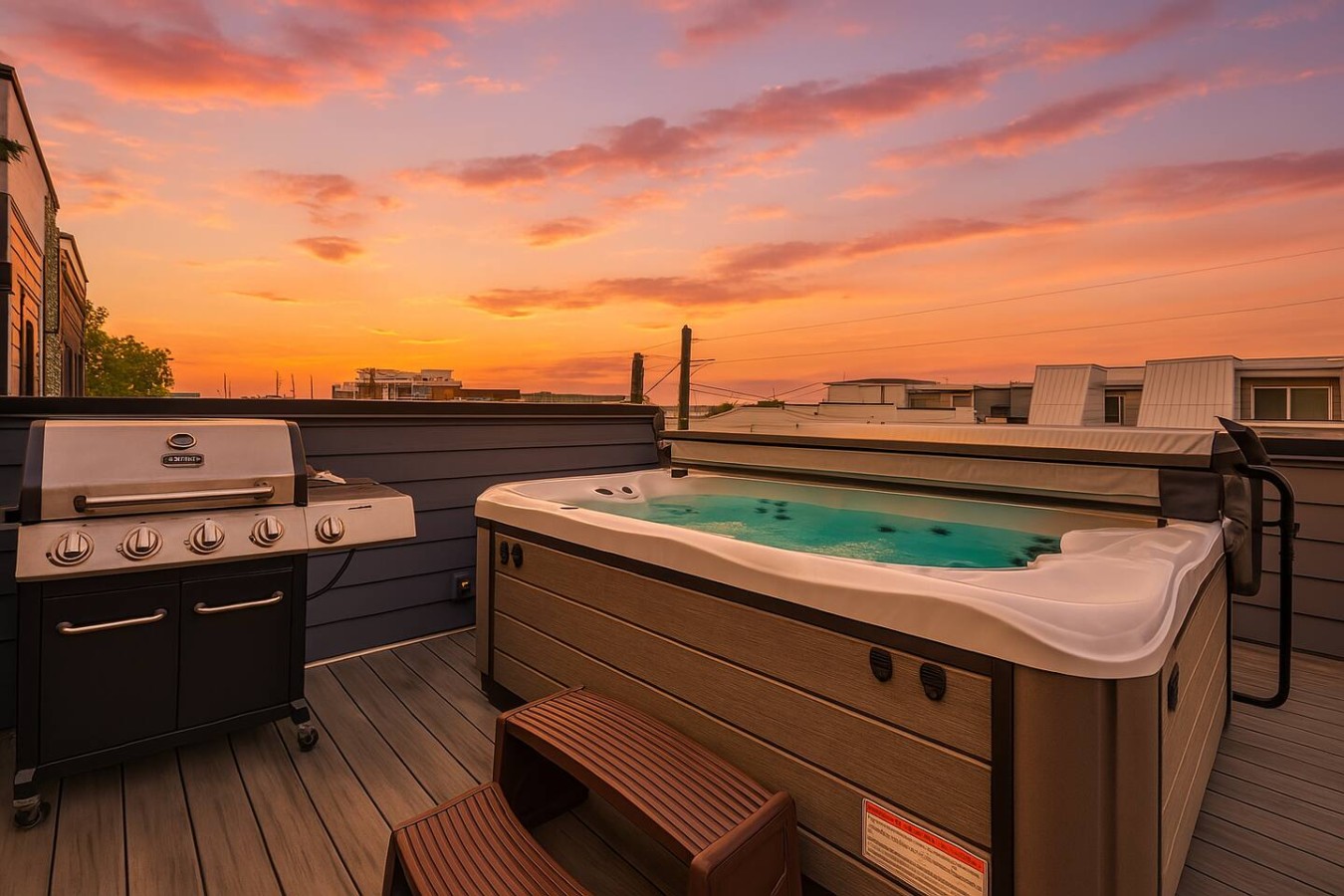 Urban Elegance | Rooftop Lounge with Hot Tub