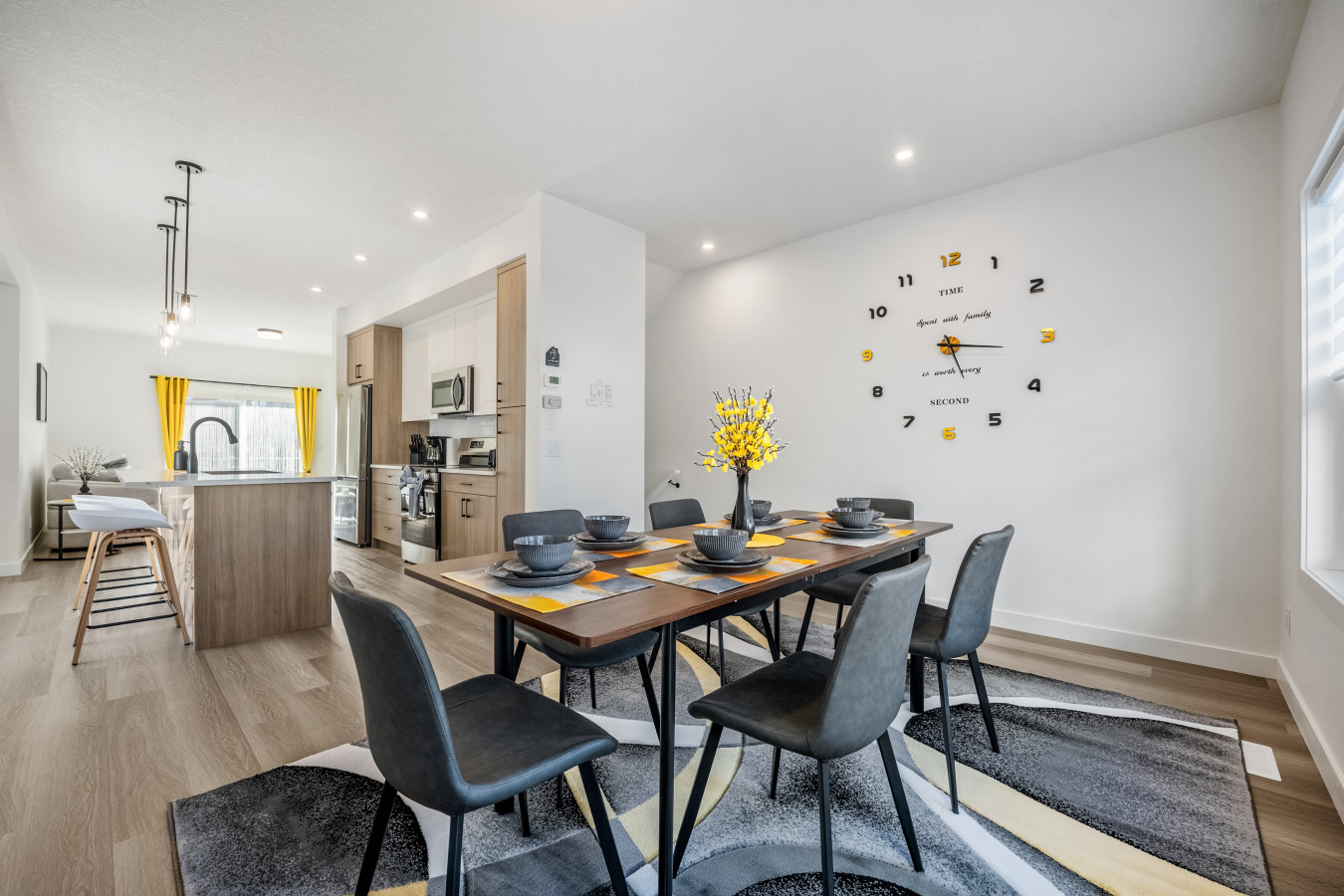 Furnished games room in a Calgary short-term rental
