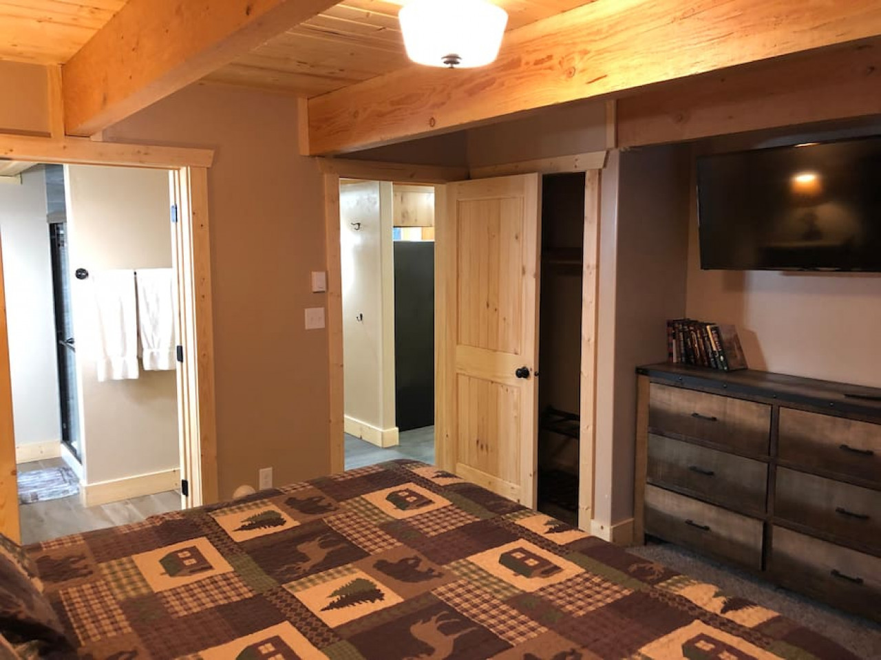 Master bedroom with easy access to main floor bathroom