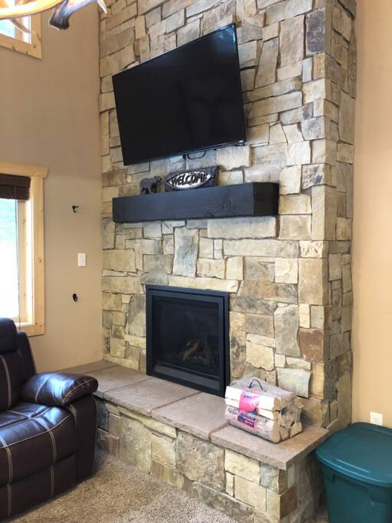 Warm up by the gas fireplace