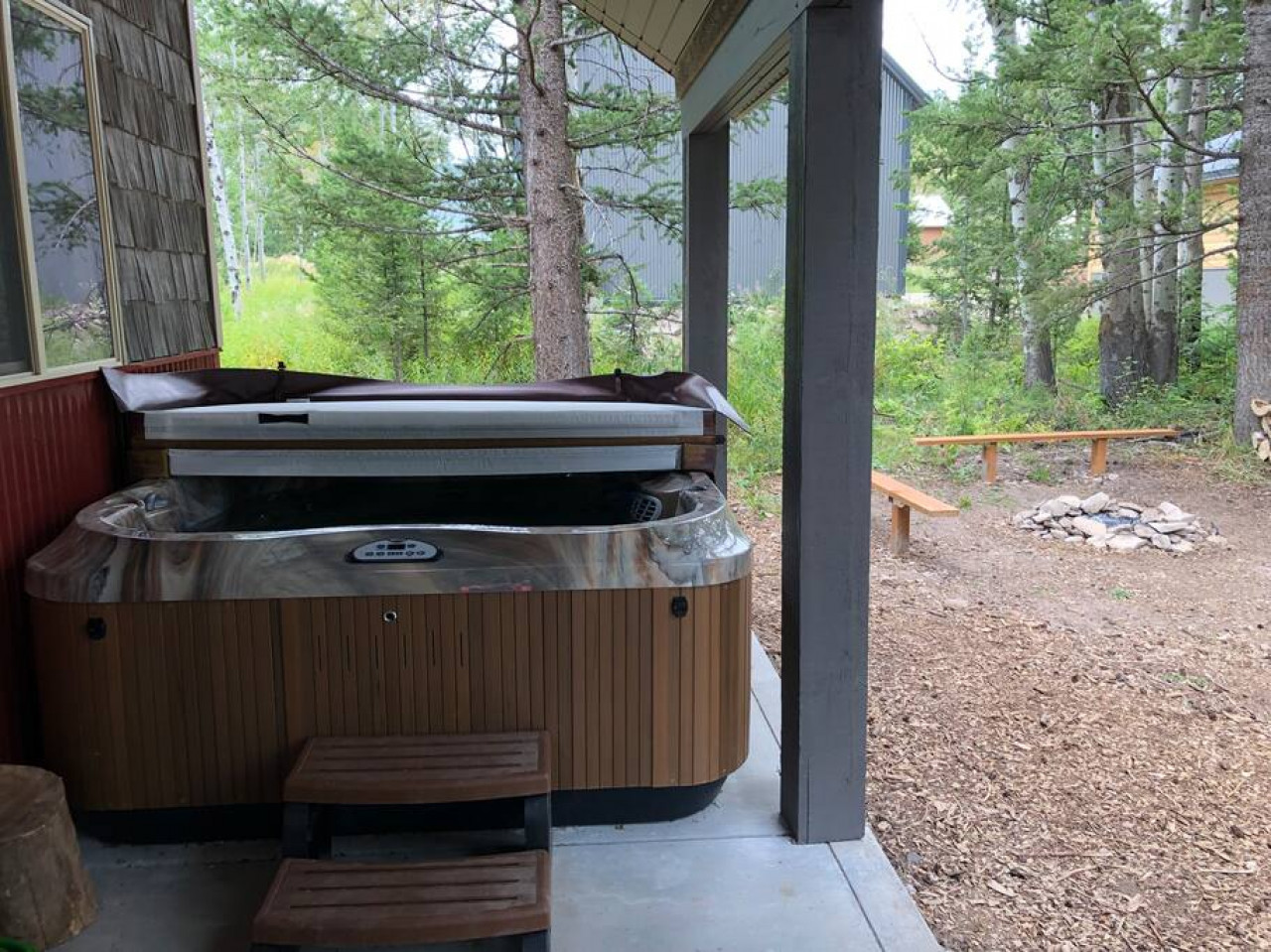 Hot tub and fire pit